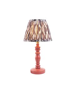 Endon Lighting - Bibury & Ikat 20cm - 114274 - Pink Aged Brass Grey Table Lamp With Shade