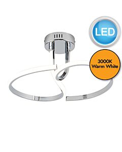 Polished Chrome LED Curve Flush Ceiling Light