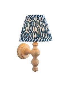 Endon Lighting - Bibury & Ripple 20cm - 114319 - Ash Wood Aged Brass Blue Wall Light