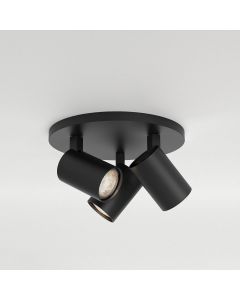 Astro Lighting - Ascoli Triple Round 1286082 - Matt Black Spotlight