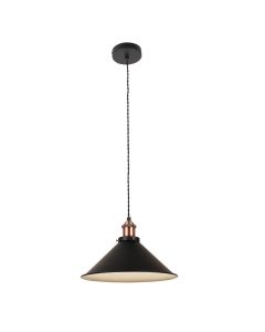 Matt Black With Brushed Copper Ceiling Pendant