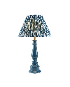 Endon Lighting - Myrtle & Ikat 30cm - 114942 - Blue Warm Brass Table Lamp With Shade