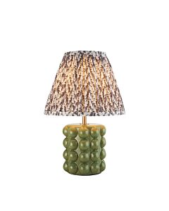 Endon Lighting - Bobble & Leaf 25cm - 116291 - Olive Green Aged Brass Grey Ceramic Table Lamp With Shade