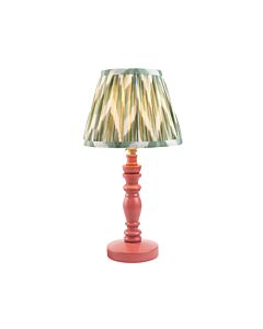 Endon Lighting - Bibury & Zigzag 20cm - 114272 - Pink Aged Brass Green Table Lamp With Shade