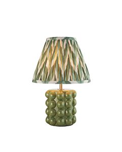 Endon Lighting - Bobble & Zigzag 25cm - 116297 - Olive Green Aged Brass Ceramic Table Lamp With Shade