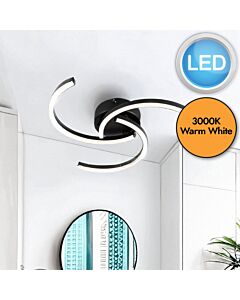 Curve - Black LED Flush Ceiling Light