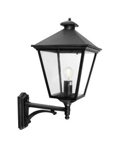 Norlys Lighting - Turin Grande - TG1-BLACK - Black Clear IP54 Outdoor Wall Light