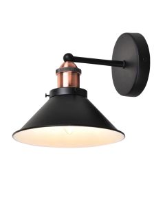 Matt Black With Brushed Copper Wall Light