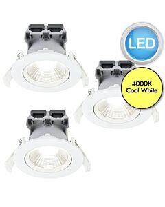 Nordlux - Set of 3 Fremont - 47870101 - LED White Recessed Ceiling Downlights