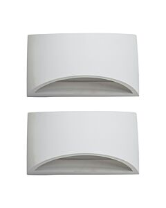 Set of 2 Marmo - White G9 Plaster Wall Lights