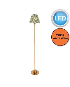 Endon Lighting - Burley Rechargeable & Zigzag 25cm - 114767 - LED Aged Brass Green Touch Floor Lamp