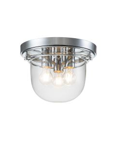 Quoizel Lighting - Whistling - QZ-WHISTLING-F-PC - Chrome Clear Glass 3 Light IP44 Bathroom Ceiling Flush Light