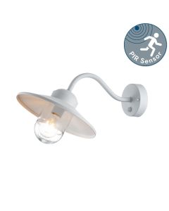 Elstead Lighting - Klampenborg - KLAMPENBORG-PIR-WHT - Silver Clear Glass IP44 Outdoor Sensor Wall Light