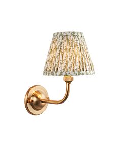 Endon Lighting - Dome Arc & Leaf 16cm - 115590 - Aged Brass Green Wall Light