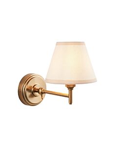 Endon Lighting - Step Fold & Ivy 16cm - 115803 - Aged Brass Vintage White Wall Light