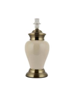 Endon Lighting - Dalston - DALSTON-TLAB - Cream Crackle Antique Brass Ceramic Base Only Table Lamp