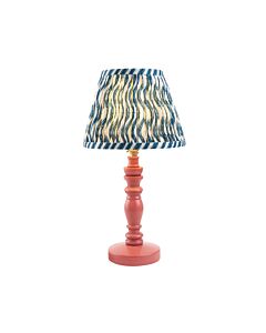 Endon Lighting - Bibury & Ripple 20cm - 114264 - Pink Aged Brass Blue Table Lamp With Shade