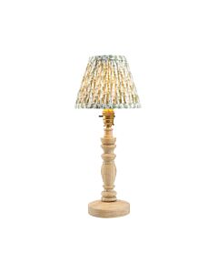 Endon Lighting - Bibury & Leaf 16cm - 115921 - Ash Wood Aged Brass Green Table Lamp With Shade