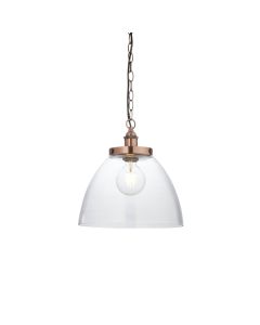 Endon Lighting - Hansen Grand - 106895 - Aged Copper Clear Glass Ceiling Pendant Light