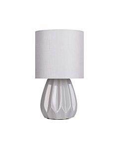 Geometric - Grey Ceramic Table Lamp with Matching Shade