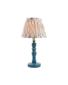 Endon Lighting - Bibury & Ikat 20cm - 115096 - Blue Aged Brass Neutral Table Lamp With Shade