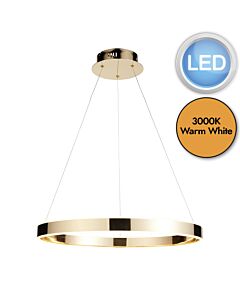 Endon Lighting - Gen - 110957 - LED French Gold Frosted Ceiling Pendant Light