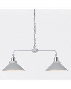 Maxwell - Flint Grey Chrome 2 Light Bar Ceiling Pendant Light