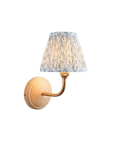 Endon Lighting - Wood Arc & Leaf 16cm - 115810 - Ash Wood Blue Wall Light