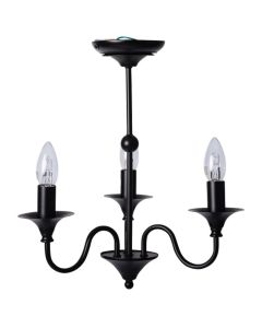 Black Matt 3 Light Ceiling Chandelier