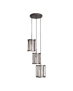 Eli - Brushed Silver with Mesh Shades 3lt Cluster Pendant