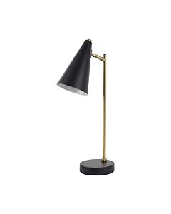 Task - Matt Black and Antique Brass Task Table Lamp