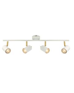 Endon Lighting - Gull - 59933 - White Satin Brass 4 Light Ceiling Spotlight