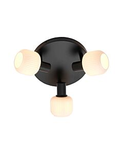 Nordlux - Milford - 2412606003 - Black Opal Glass 3 Light Ceiling Spotlight