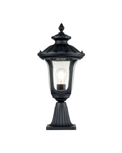 Elstead Lighting - Chicago - CC3-S-BK - Black Clear Seeded Glass IP44 Outdoor Post Light