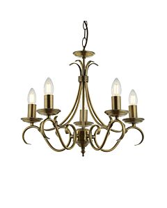 Endon Lighting - Bernice - 2030-5AN - Antique Brass 5 Light Chandelier