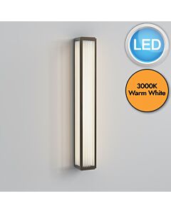 Astro Lighting - Boston - 1370012 - LED Bronze Clear Ribbed Glass IP44 Bathroom Strip Wall Light