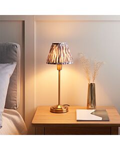 Endon Lighting - Rise - 120754 - Vintage Brass Grey Table Lamp With Shade