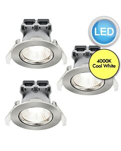 Nordlux - Set of 3 Fremont - 47870132 - LED Steel Recessed Ceiling Downlights