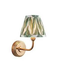 Endon Lighting - Step Arc & Zigzag 16cm - 115750 - Aged Brass Green Wall Light