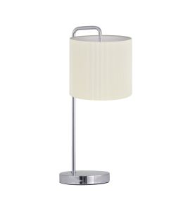 Chrome Arched Table Lamp with White Micropleat Shade