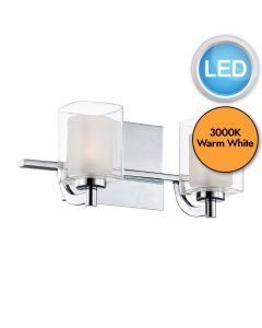 Quoizel Lighting - Kolt - QZ-KOLT2-PC-BATH - LED Chrome Clear Opal Glass 2 Light IP44 Bathroom Wall Light