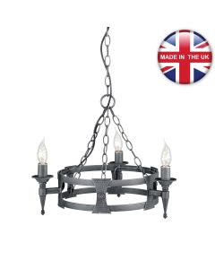 Elstead - Saxon SAX3-BLK-SIL Chandelier