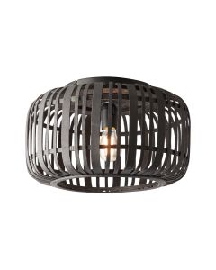 Endon Lighting - Mathias - 101699 - Dark Bamboo Black Flush Ceiling Light