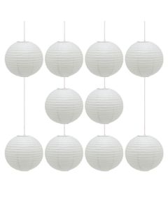 Pack of 10 - White Paper Lantern 30cm Pendant Shades