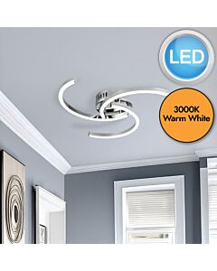 Curve - Chrome LED Flush Ceiling Light