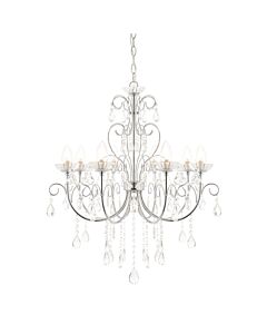 Endon Lighting - Tabitha - 72561 - Chrome Clear Crystal Glass 8 Light IP44 Bathroom Ceiling Pendant Light