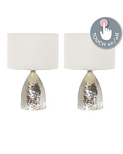 Set of 2 Medina - 45cm Touch Table Lamps with White Shades