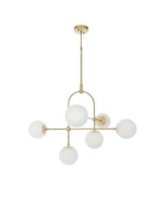 Nostalgia - Matt Antique Brass 6 Light Semi flush