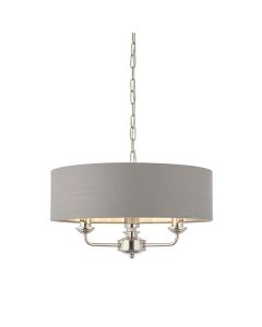 Endon Lighting - Highclere - 94377 - Nickel Charcoal 3 Light Ceiling Pendant Light