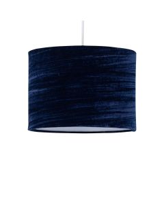 Modern Navy Blue Crushed Velvet 33cm Easy Fit Ceiling Light Shade Pendants